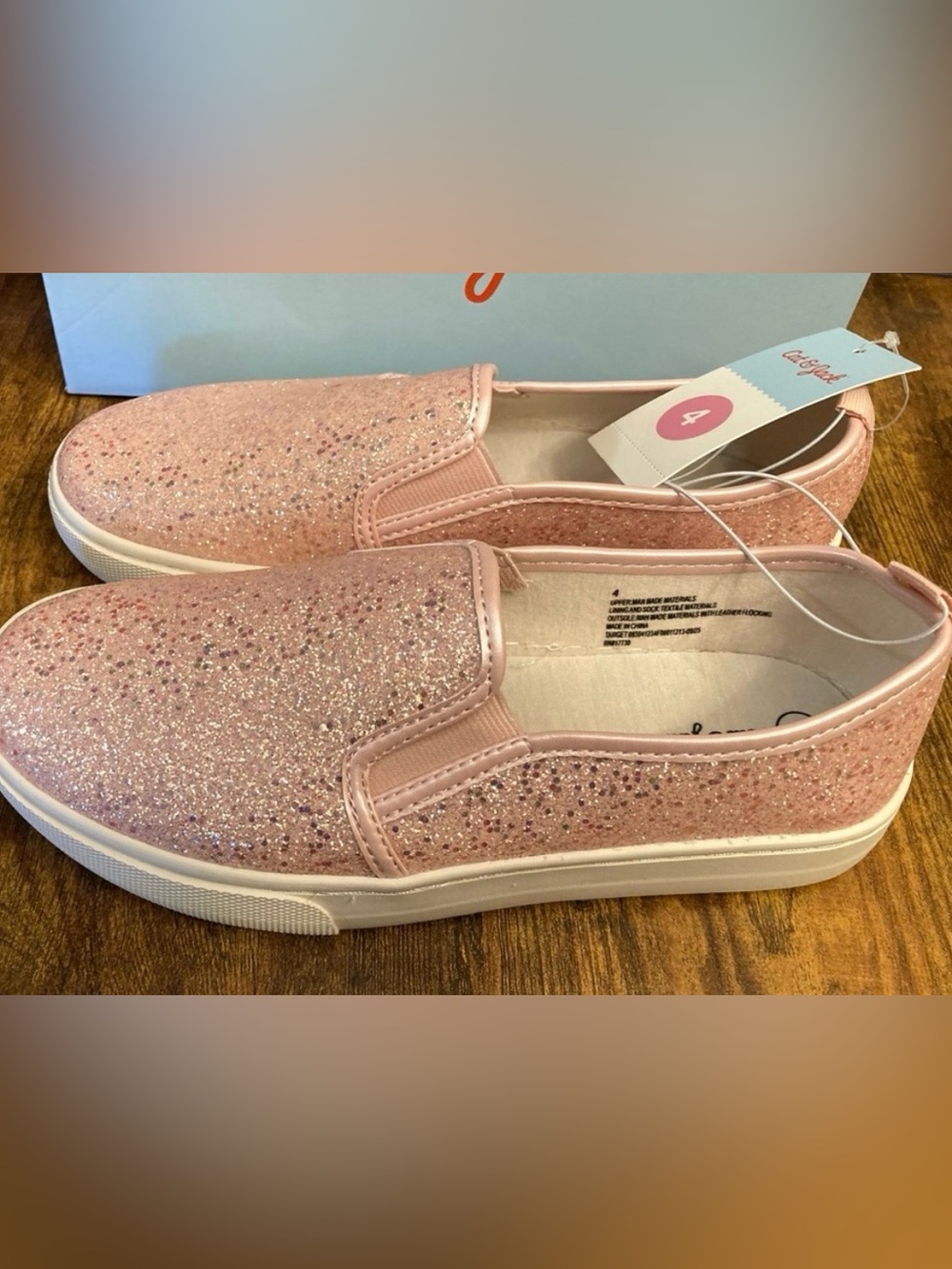 Kids' Charlotte Slip-on Sneakers - Cat & Jack™ Blush Size 4 New in Box